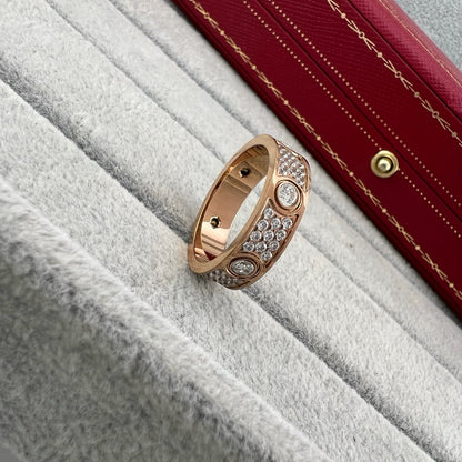 [Renovia Jewelry]LOVE 5.5MM FULL-PAVE 6-DIAMOND RING
