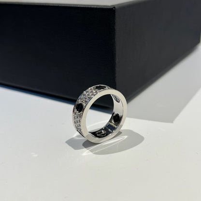 [Renovia Jewelry]LOVE RING 5.5MM DIAMONDS PAVED CERAMIC