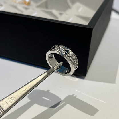 [Renovia Jewelry]LOVE RING 5.5MM DIAMONDS PAVED CERAMIC