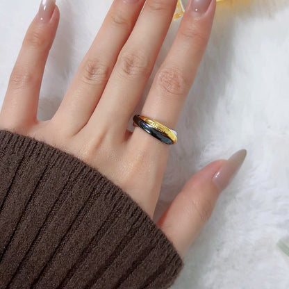 [Renovia Jewelry]TRINITY 3.2MM RING BLACK CERAMIC