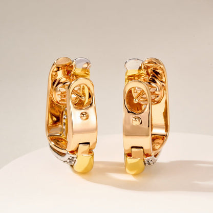 [Renovia Jewelry]TRINITY HALF DIAMOND  CUSHION EARRINGS