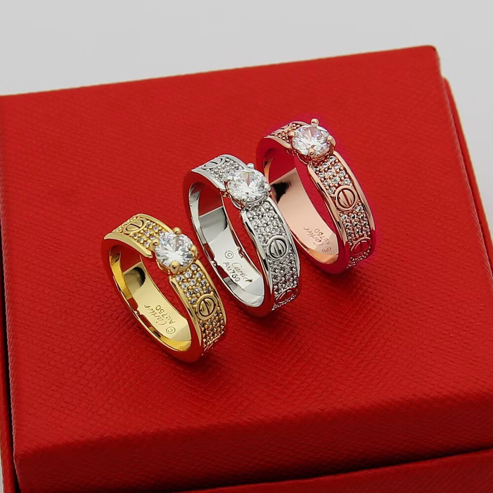 [Renovia Jewelry]LOVE RING 3.6MM 1 BIG DIAMOND FULL DIAMOND