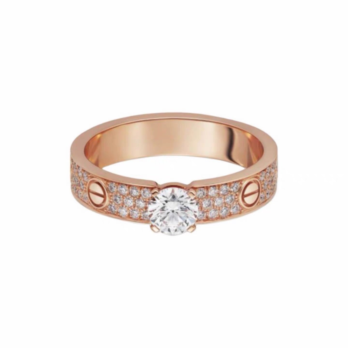 [Renovia Jewelry]LOVE RING 3.6MM 1 BIG DIAMOND FULL DIAMOND