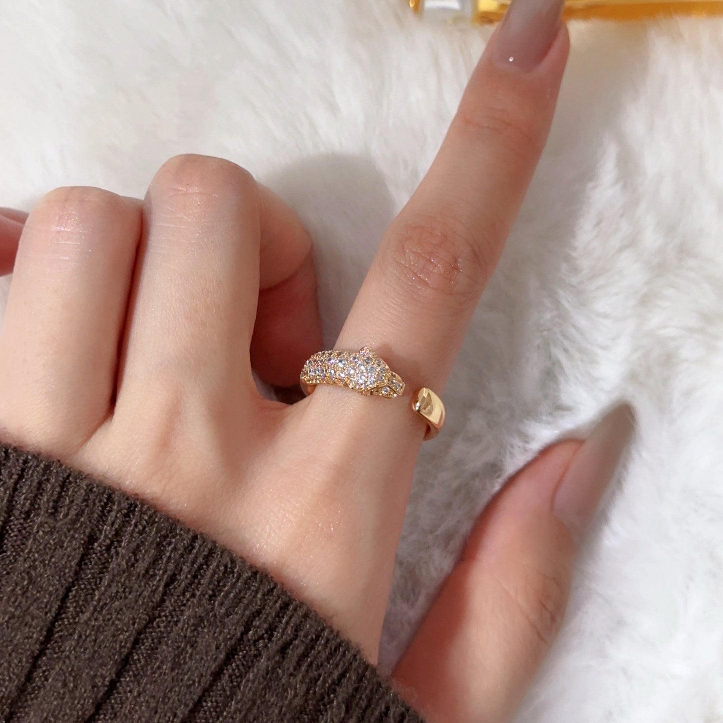[Renovia Jewelry]PANTHERE HALF DIAMOND SMALL RING