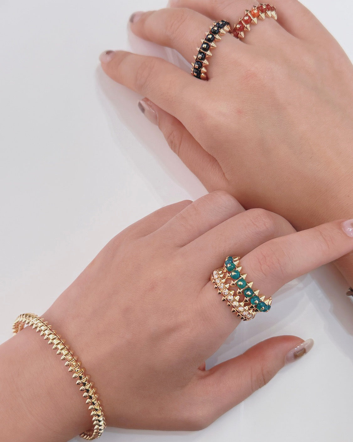 [Renovia Jewelry]CLASH 7.9MM AGATE CHALCEDONY RING