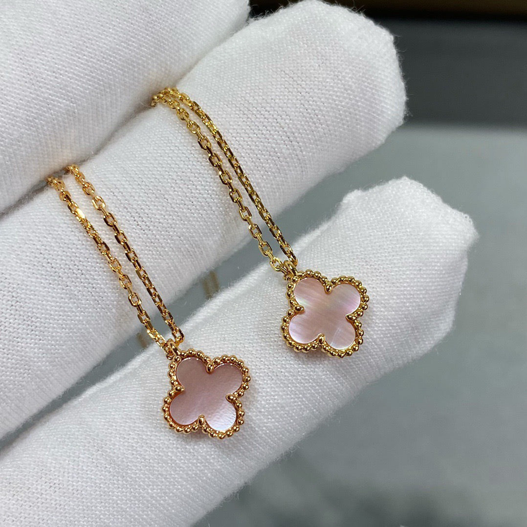 [Renovia Jewelry]CLOVER 15MM PINK MOTHER-OF-PEARL SINGLE FLOWER NECKLACE