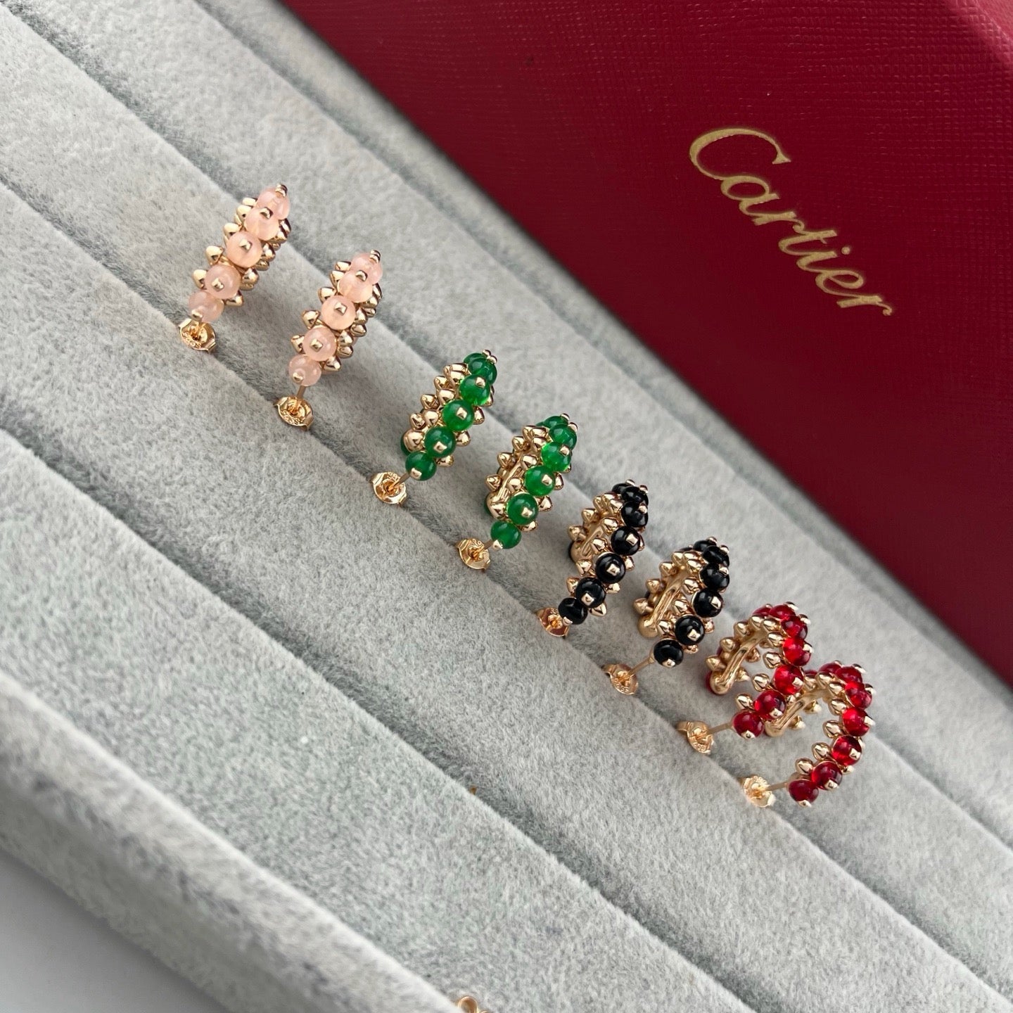 [Renovia Jewelry]CLASH 7.9MM AGATE CHALCEDONY EARRINGS