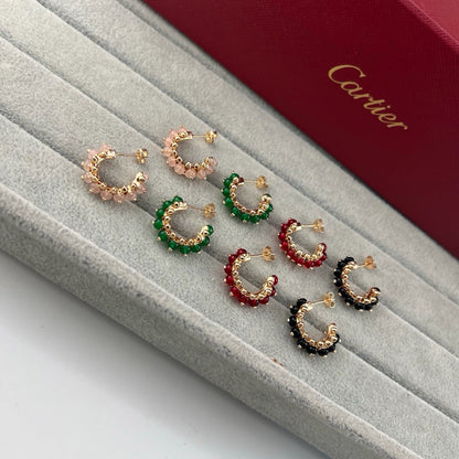 [Renovia Jewelry]CLASH 7.9MM AGATE CHALCEDONY EARRINGS