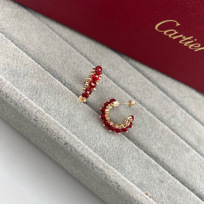 [Renovia Jewelry]CLASH 7.9MM AGATE CHALCEDONY EARRINGS
