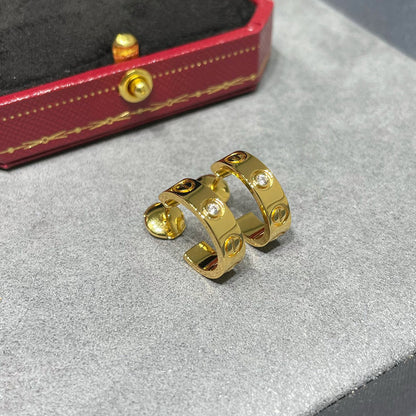 [Renovia Jewelry]LOVE EARRINGS 5.7MM 2 DIAMONDS