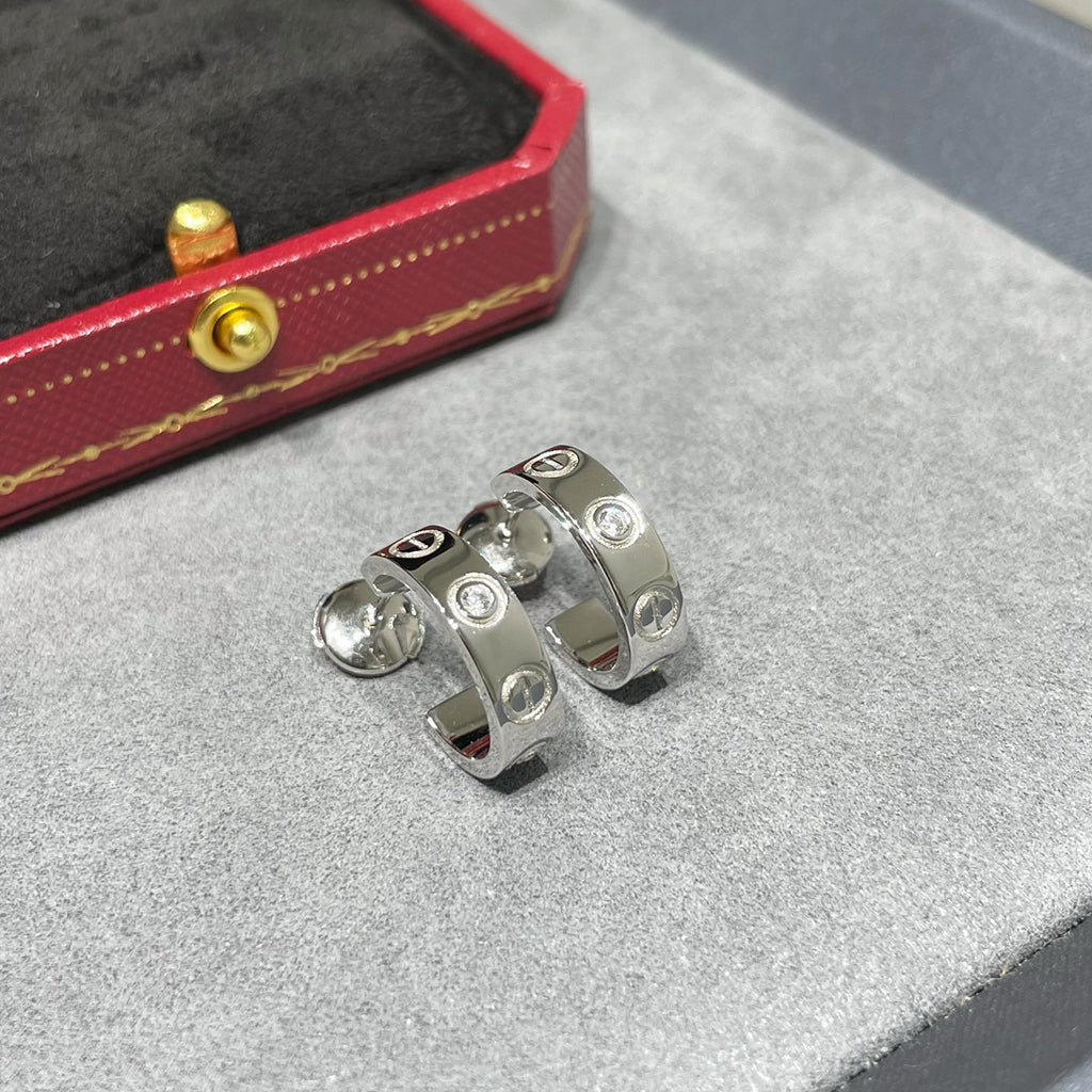 [Renovia Jewelry]LOVE EARRINGS 5.7MM 2 DIAMONDS