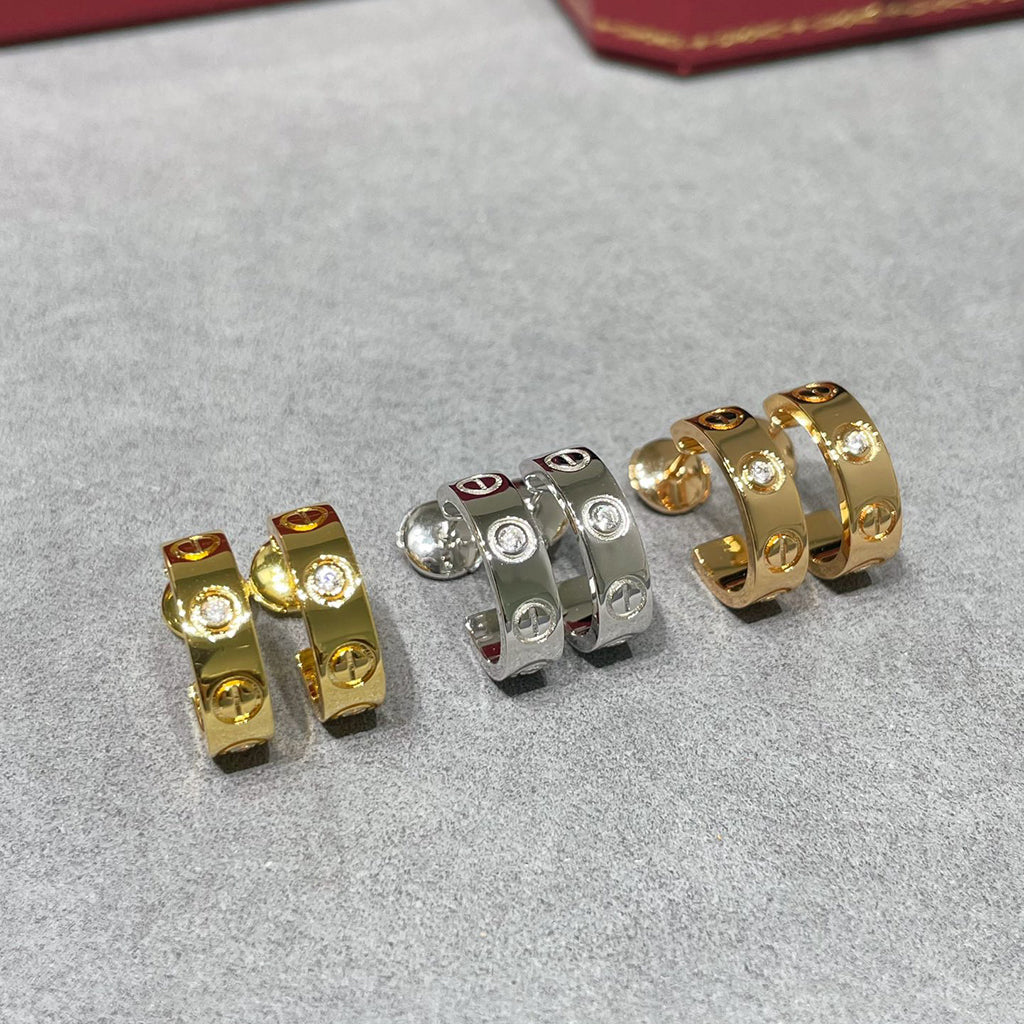[Renovia Jewelry]LOVE EARRINGS 5.7MM 2 DIAMONDS