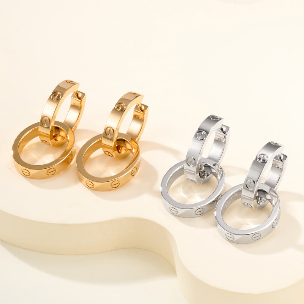 [Renovia Jewelry]LOVE 3.3MM DANGLE EARRINGS