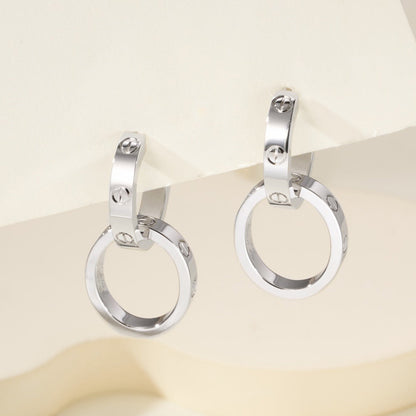 [Renovia Jewelry]LOVE 3.3MM DANGLE EARRINGS