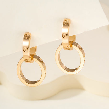 [Renovia Jewelry]LOVE 3.3MM DANGLE EARRINGS