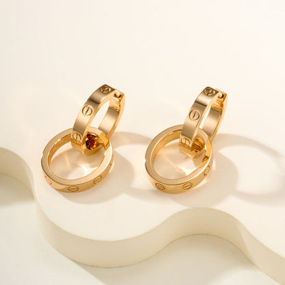 [Renovia Jewelry]LOVE 3.3MM DANGLE EARRINGS