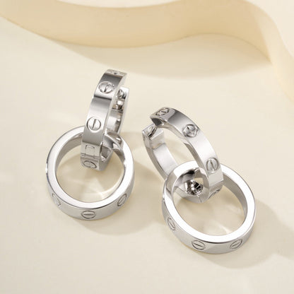 [Renovia Jewelry]LOVE 3.3MM DANGLE EARRINGS