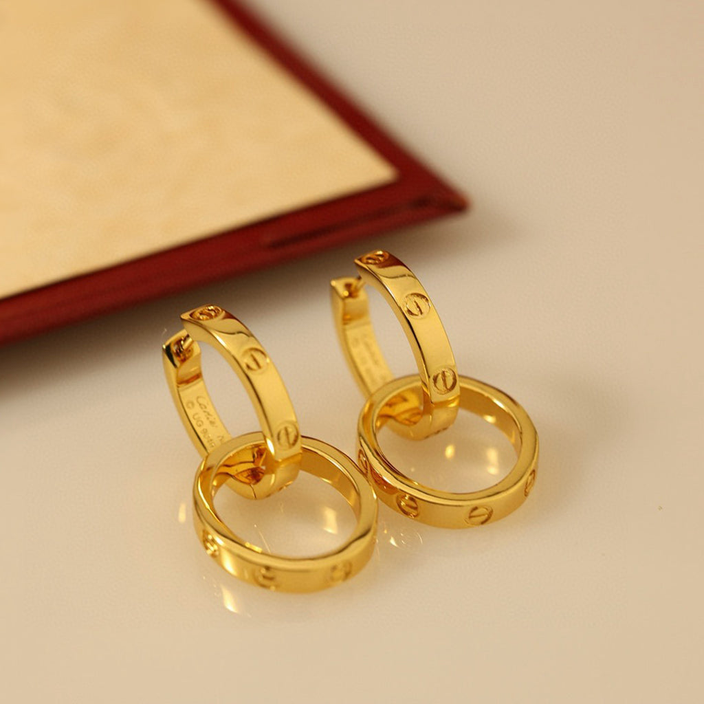 [Renovia Jewelry]LOVE 3.3MM DANGLE EARRINGS