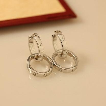 [Renovia Jewelry]LOVE 3.3MM DANGLE EARRINGS