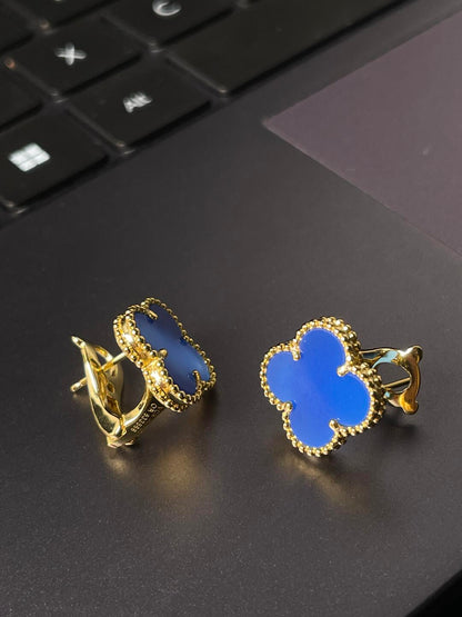 [Renovia Jewelry] CLOVER LARGE (20mm) 1 MOTIFS BLUE MOP STUD EARRINGS