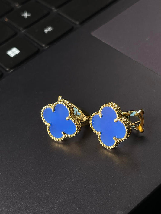 [Renovia Jewelry] CLOVER LARGE (20mm) 1 MOTIFS BLUE MOP STUD EARRINGS
