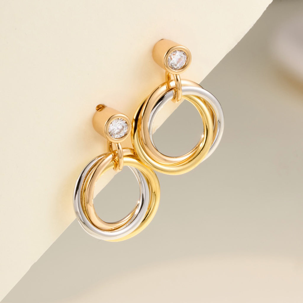 [Renovia Jewelry]TRINITY ON DIAMOND  EARRINGS