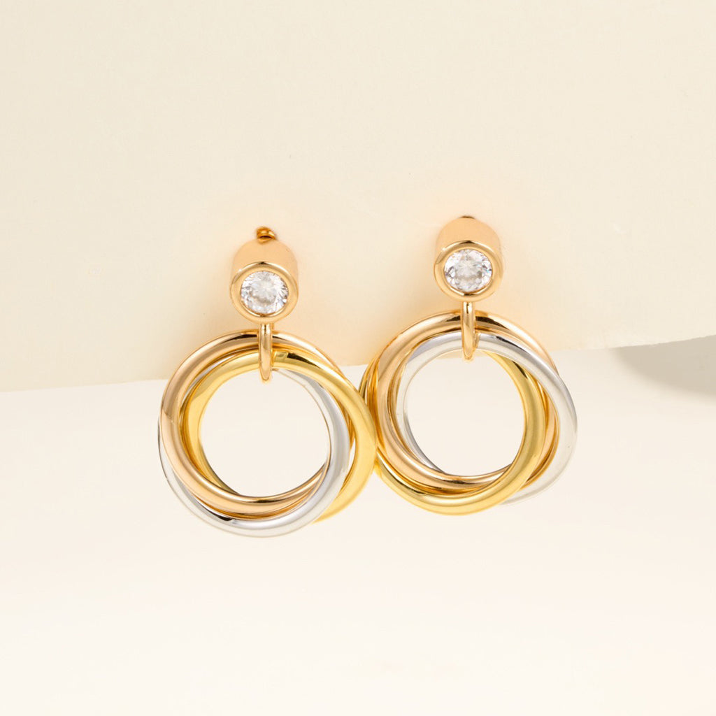 [Renovia Jewelry]TRINITY ON DIAMOND  EARRINGS