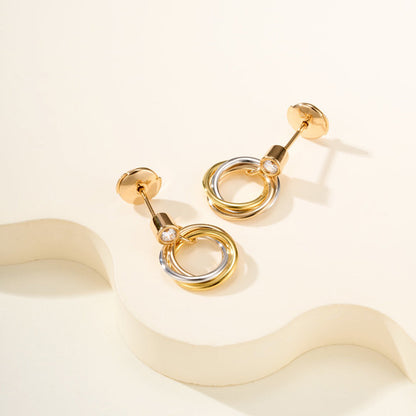 [Renovia Jewelry]TRINITY ON DIAMOND  EARRINGS