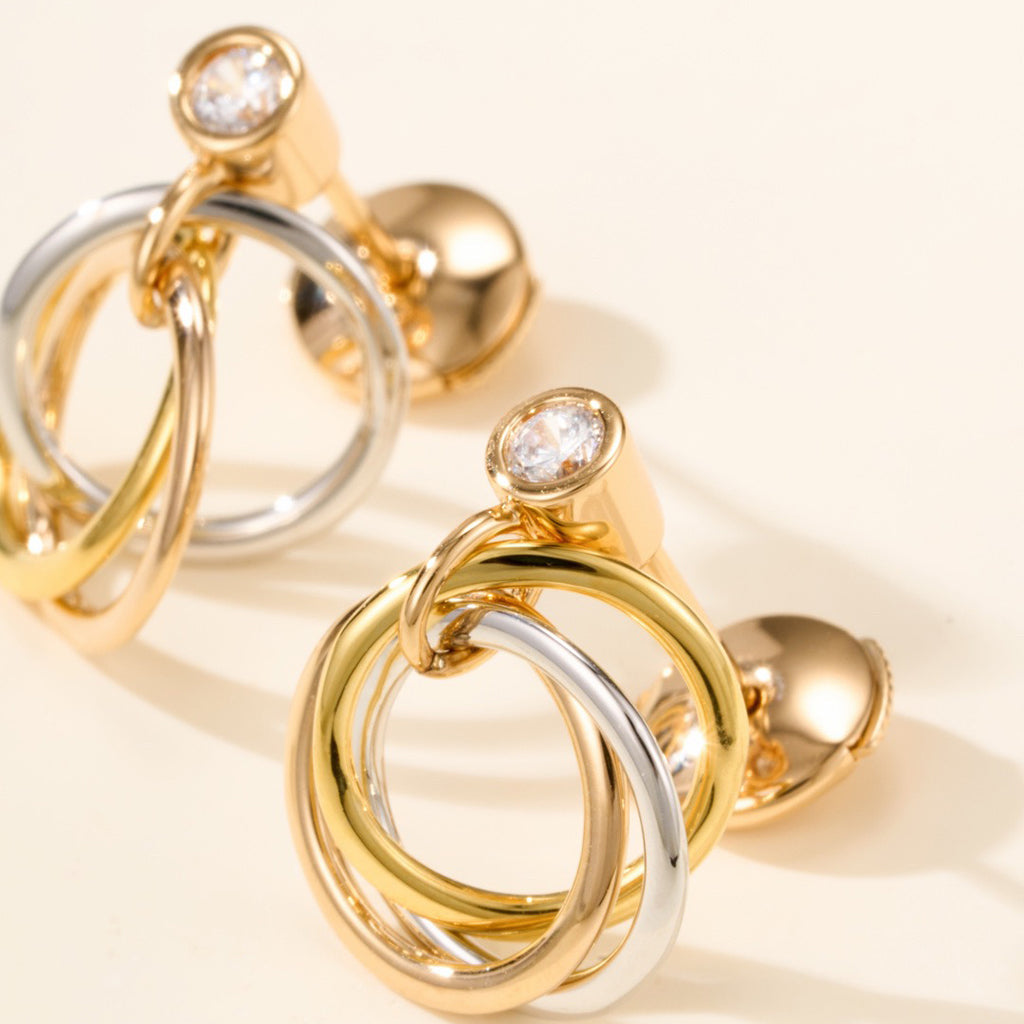[Renovia Jewelry]TRINITY ON DIAMOND  EARRINGS