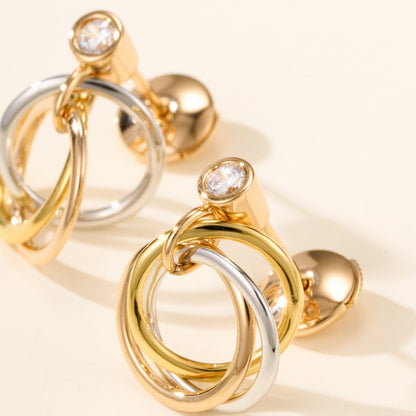 [Renovia Jewelry]TRINITY ON DIAMOND  EARRINGS