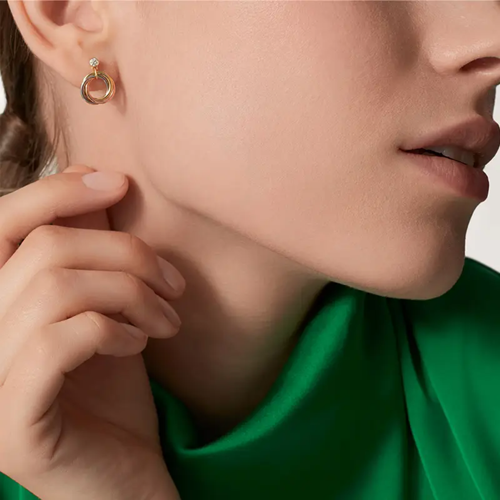 [Renovia Jewelry]TRINITY ON DIAMOND  EARRINGS
