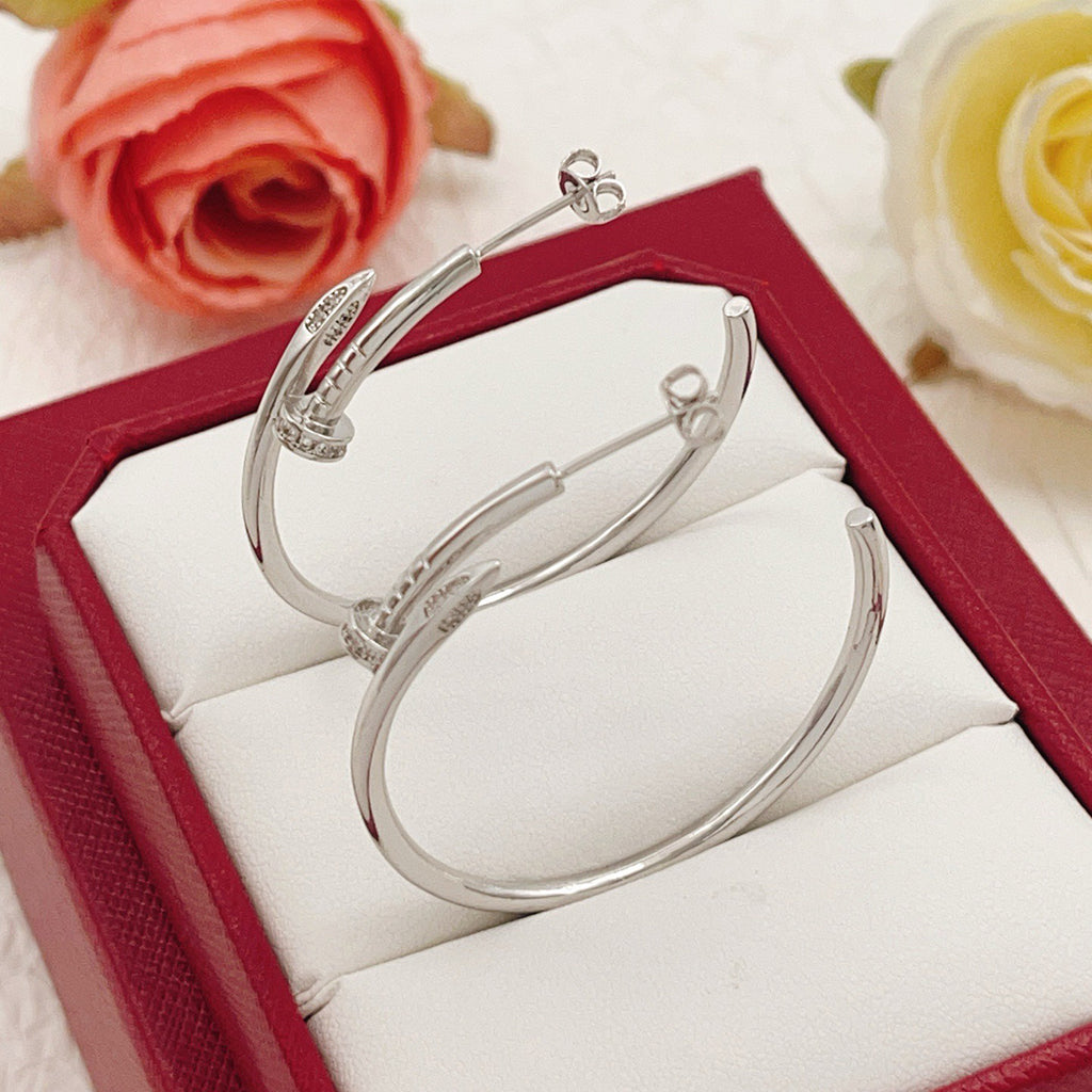 [Renovia Jewelry]JUSTE HALF DIAMOND LARGE EARRINGS