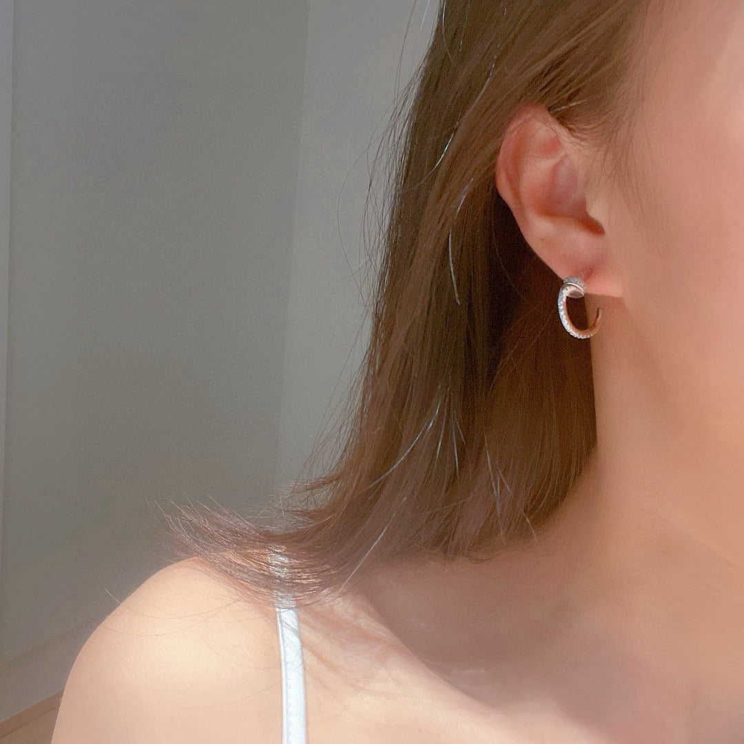 [Renovia Jewelry]JUSTE FULL DIAMOND DOUBLE EARRINGS