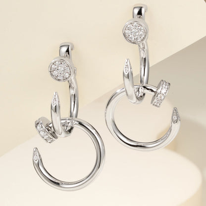 [Renovia Jewelry]JUSTE HALF DIAMOND DOUBLE EARRINGS