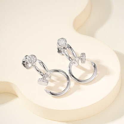 [Renovia Jewelry]JUSTE HALF DIAMOND DOUBLE EARRINGS
