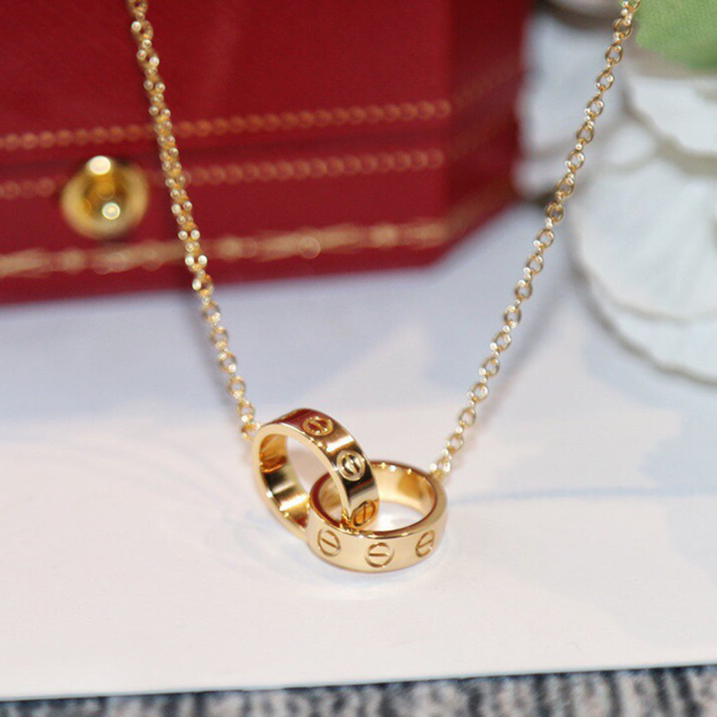 [Renovia Jewelry]LOVE DOUBLE RING NECKLACE