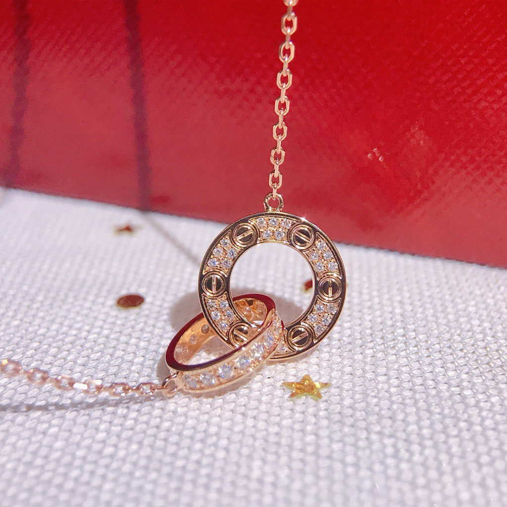 [Renovia Jewelry]LOVE  FULL DIAMOND PENDANT NECKLACE