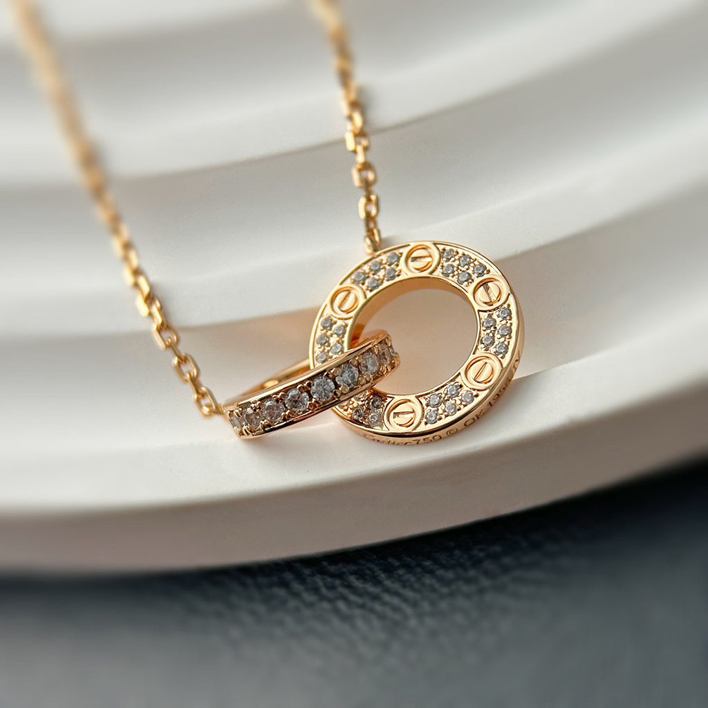 [Renovia Jewelry]LOVE  FULL DIAMOND PENDANT NECKLACE