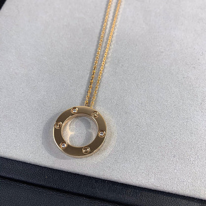 [Renovia Jewelry]LOVE NECKLACE 16MM 3 DIAMONDS