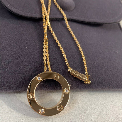 [Renovia Jewelry]LOVE NECKLACE 16MM 3 DIAMONDS