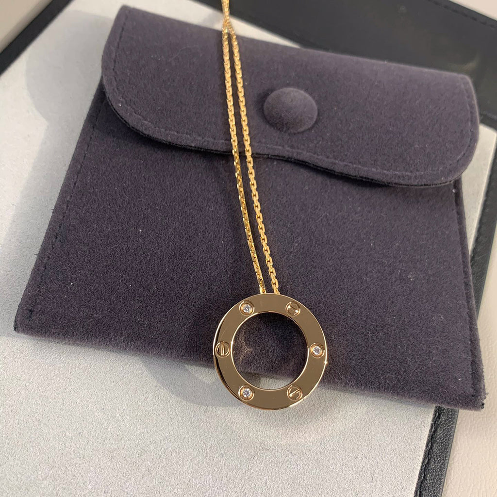 [Renovia Jewelry]LOVE NECKLACE 16MM 3 DIAMONDS