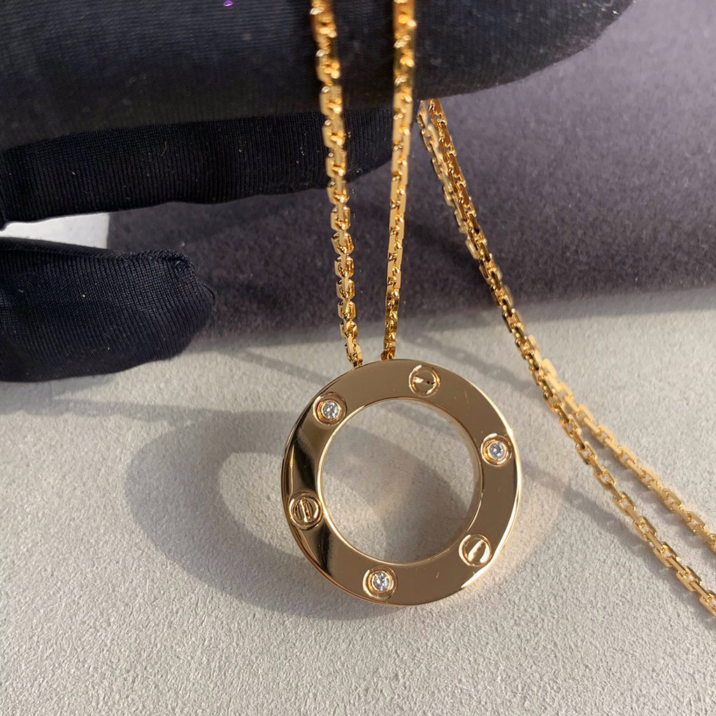 [Renovia Jewelry]LOVE NECKLACE 16MM 3 DIAMONDS
