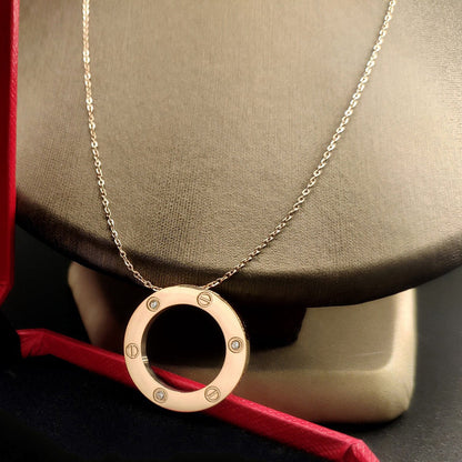 [Renovia Jewelry]LOVE NECKLACE 16MM 3 DIAMONDS
