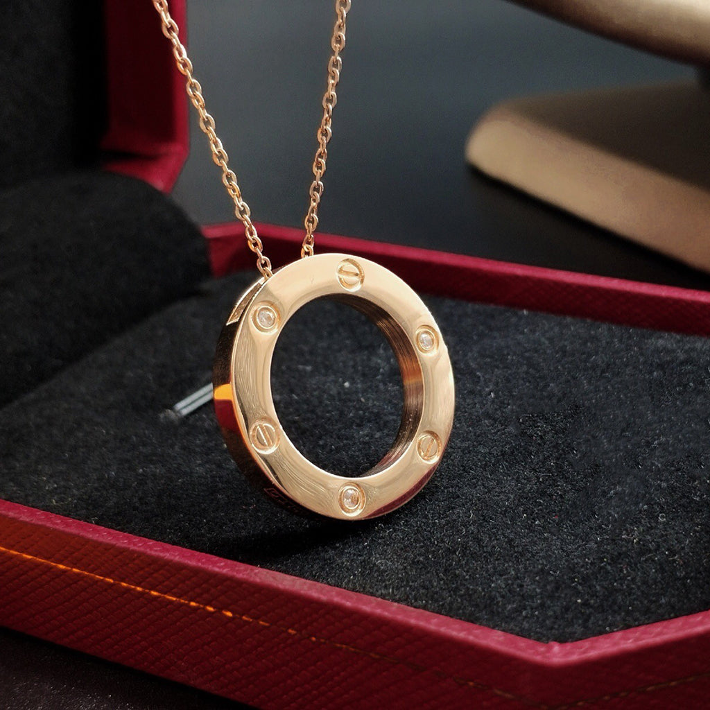 [Renovia Jewelry]LOVE NECKLACE 16MM 3 DIAMONDS