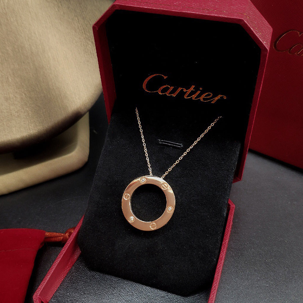 [Renovia Jewelry]LOVE NECKLACE 16MM 3 DIAMONDS
