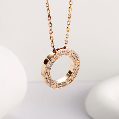 [Renovia Jewelry]LOVE NECKLACE 16MM  FULL DIAMOND