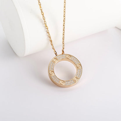 [Renovia Jewelry]LOVE NECKLACE 16MM  FULL DIAMOND
