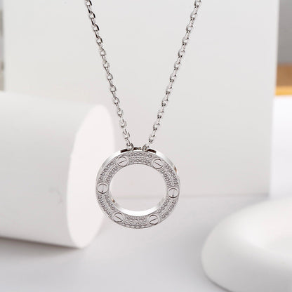 [Renovia Jewelry]LOVE NECKLACE 16MM  FULL DIAMOND