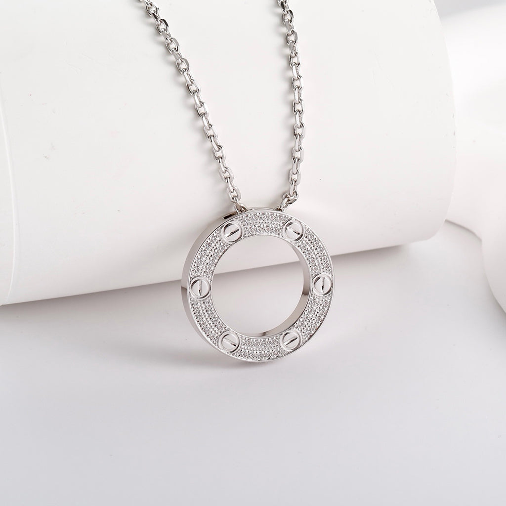 [Renovia Jewelry]LOVE NECKLACE 16MM  FULL DIAMOND