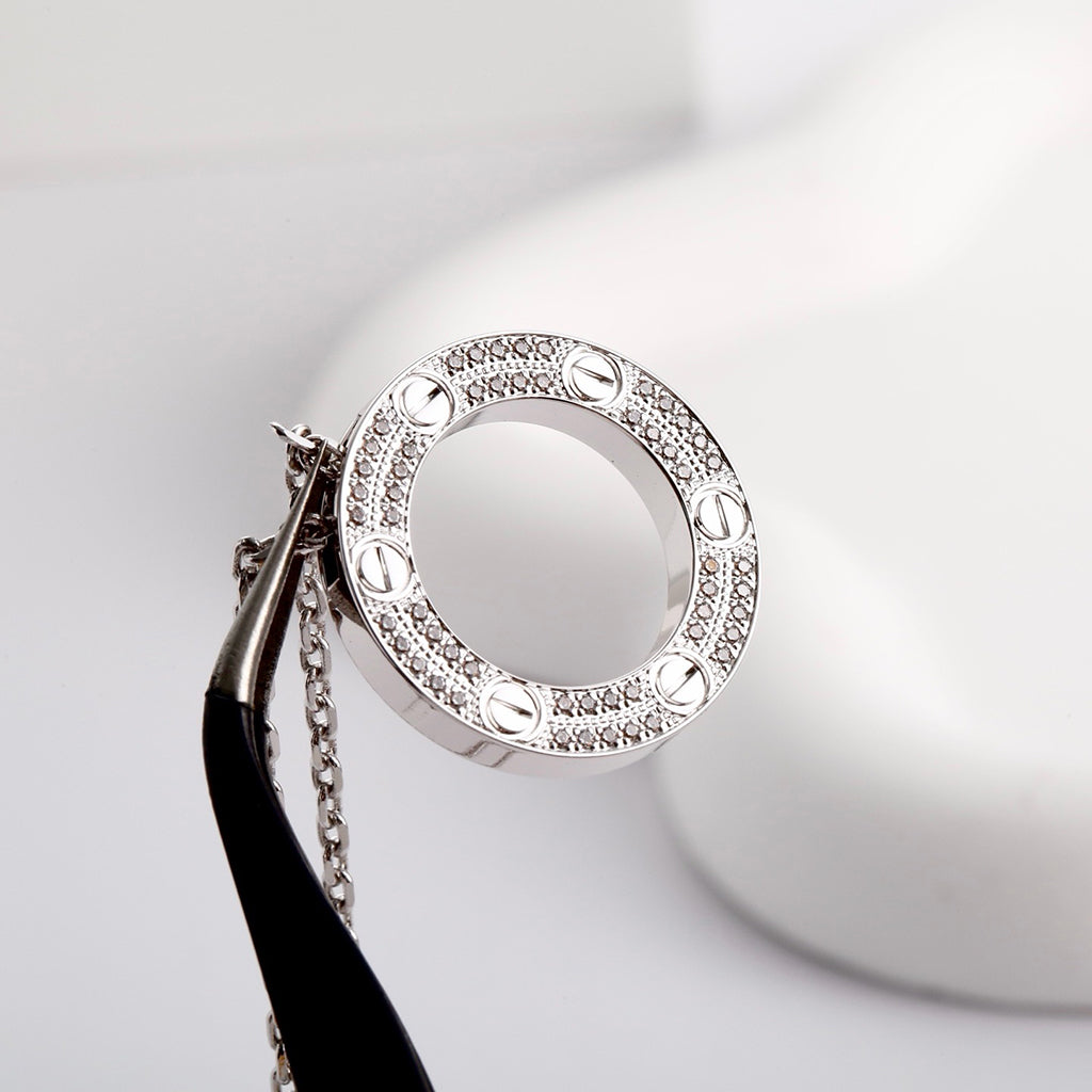 [Renovia Jewelry]LOVE NECKLACE 16MM  FULL DIAMOND